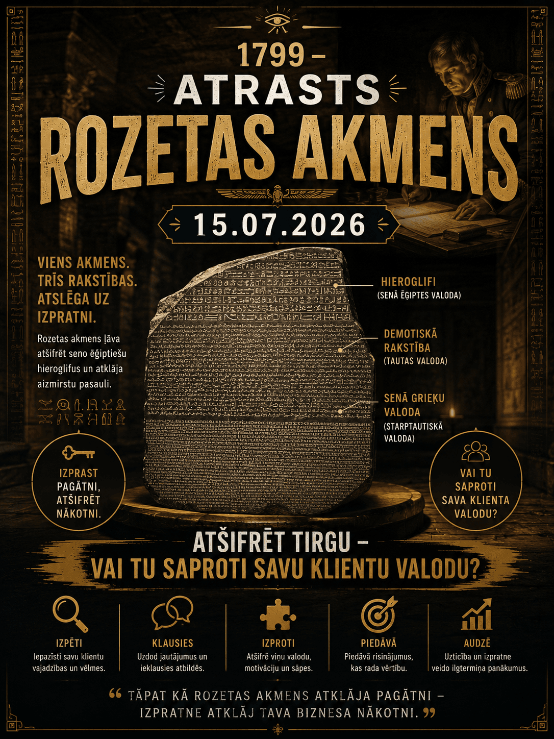 BNI Vivaldi klātienes tikšanās | 1799 – Atrasts Rozetas akmens 🪨